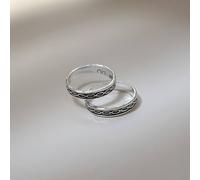 The Colourful Aura Black Adjustable Pure Silver Bohemian Foot Toe Ring Black