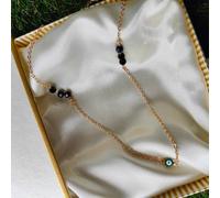 The Colourful Aura Black Bead Evil Eye Minimalistic Mangalsutra Ethnic Nazar Necklace In Gold Gold One Size