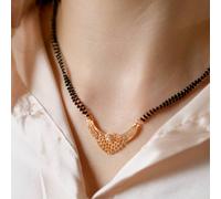 The Colourful Aura Women's Black Bead Indian Hindu Zircon Pendant Mangalsutra Necklace The Colourful Aura Black One Size