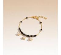 Black Bead Mangalsutra Zircon drop gold nazar Bracelet The Colourful Aura Black 8