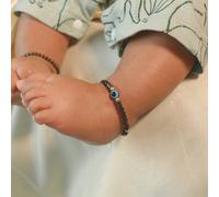 The Colourful Aura Black Beaded Evil eye Kids Nazar Bracelets in Silver | Size: 5 inches The Colourful Aura Black 5 inches
