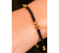 The Colourful Aura Black Golden Beads Indian Everyday Devil Eye Mangalsutra Nazaria Bracelet Gold One Size