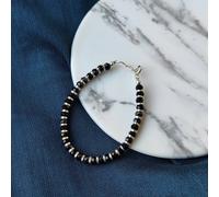 The Colourful Aura Black Pure Silver Beaded Indian New Born Kids Nazaria Daily Bracelet Black 5 inches