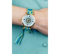 The Colourful Aura Blue Boho Mandala Art Bohemian Jute Knitted Strap Bracelet Wrist Watch Blue One Size