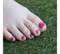 The Colourful Aura Blue Evil Eye Pure Silver Bohemian Indian Bichiya Slim Toe Ring Blue One Size
