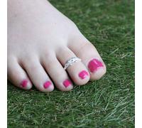The Colourful Aura Blue Evil Eye Pure Silver Indian Bichiya Slim Toe Ring Silver One Size