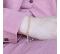 The Colourful Aura Blue Gold Crystal Beaded Sparkle Minmalist Elegant Bracelet In Off White Off White One Size