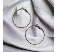 The Colourful Aura Boho Large Round Geometric Hoop Earrings In Silver Silver