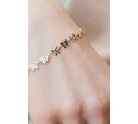 The Colourful Aura Butterfly Charm Thin Slim Promise Animal Themed Stacking Bracelet In Gold Gold 7.5 inches