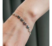 The Colourful Aura Butterfly Charm Thin Slim Promise Animal Themed Stacking Bracelet In Silver Silver 7.5 inches