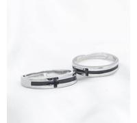 Christian Cross Silver Couple Promise His and Her Ring set The Colourful Aura Silver One Size