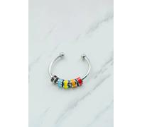 The Colourful Aura Colourful Enamel Beaded Rotatable Fidget Spinner Chain Ring Multi One Size