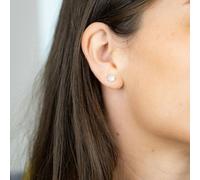 The Colourful Aura Colourful Small Stone Studs Dot Earrings In White White