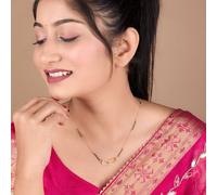 The Colourful Aura Cross Rectangle Diamond Mangalsutra Necklace In Gold Gold 16 inches