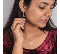 The Colourful Aura Women's Evil Eye Zircon Charm Hamsa Drop Earrings in Silver The Colourful Aura Silver One Size