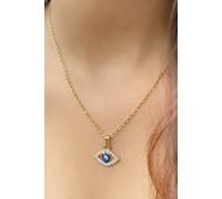 The Colourful Aura Evil Eye Zircon Minimalist Adjustable Turkish Boho Charm Protection Choker in Gold The Colourful Aura Gold One Size