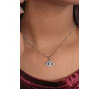 The Colourful Aura Evil Eye Zircon Minimalist Adjustable Turkish Boho Charm Protection Choker in Silver The Colourful Aura Silver One Size