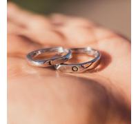 Flat Top Moon and Sun Promise Couple Matching Ring Set The Colourful Aura Silver One Size