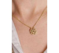 The Colourful Aura Four Heart Magnet Foldable Floral Zircon Crystal Pendant Necklace In Gold Gold One Size