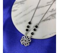 The Colourful Aura Women's Four Heart Magnet Foldable Zircon Mangalsutra Necklace in Silver The Colourful Aura Silver One Size