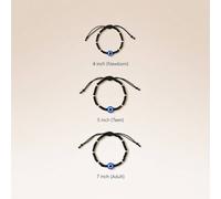 The Colourful Aura Girl's Adjustable Black Beads Evil Eye Bracelet For Kids & Adults | Size: 6.5 inches The Colourful Aura Black 6.5 inches
