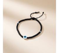 The Colourful Aura Girl's Adjustable Evil Eye White Black Beads Nazaria Bracelet For Kids & New Borns