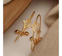 The Colourful Aura Girl's Zircon Crown Charm Adjustable Brass Bracelet For Kids in Gold The Colourful Aura Gold One Size