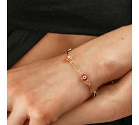 The Colourful Aura Gold And Silver Evil Eye Charm Dainty Minimalist Protection Bracelet Gold 9 inches