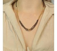 The Colourful Aura Gold Black Beaded Indian Asian Nazar Mangalsutra Choker Necklace Gold One Size