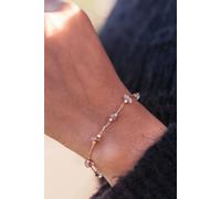 The Colourful Aura Gold Crystal Quartz Minimalist Healing Dainty Pink White Crystal Bracelet Pink One Size