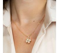 The Colourful Aura Gold Large Clover Shamrock Rotating Spinner Pendant Necklace Gold One Size