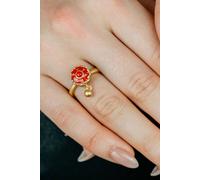 The Colourful Aura Gold Plated Adjustable Buddhist Tibetan Enamel Spinner Prayer Ring Gold