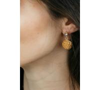 The Colourful Aura Women's Gold Round Wire Wrapped Corded Drop Earrings The Colourful Aura Gold One Size