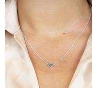 The Colourful Aura Gold Silver Dainty Crescent Tiny Small Heart Pendant Necklace Silver One Size