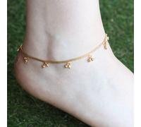 The Colourful Aura Golden Brass Rounds Beads Indian Payal Anklet Gold One Size