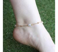 The Colourful Aura Golden Brass Rounds Pearl Beads Indian Payal Anklet Gold One Size