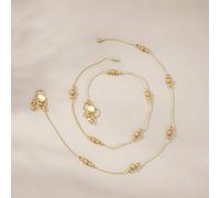 Golden Brass Thread Minimalist Boho Thin Slim Foot Payal Anklet The Colourful Aura Gold One Size