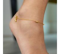 The Colourful Aura Women's Golden Brass Thread Minimalist Boho Thin Slim Foot Payal Anklet in Gold The Colourful Aura Gold One Size
