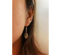 The Colourful Aura Hamsa Evil Eye Fatima Hand Charm Drop Earrings In Gold Gold One Size