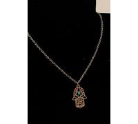 The Colourful Aura Hamsa Hand Gold & Silver Hand of Fatima Hamsa Dainty Pendant Protection Choker The Colourful Aura Gold One Size
