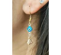 The Colourful Aura Handmade Evil Eye Protection Drop Earrings In Silver Silver