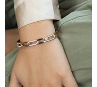 The Colourful Aura Hollow Cross Braided Zircon Chain Rhomb Design Wrist Bangle Bracelet In Rose Gold Rose Gold One Size