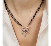 The Colourful Aura Indian Ethnic Black Beads Mangalsutra Wedding Asian Pendant Necklace In Gold Gold One Size