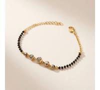 The Colourful Aura Women's Indian Nazaria Five White Ball Mangalsutra Beaded Bracelet in Gold The Colourful Aura Gold One Size