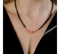 Indian Nazaria Zircon Dangle Mangalsutra Black Beads Long Temple Necklace The Colourful Aura Black One Size