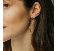 The Colourful Aura Women's Large Hammered Square Geometric Hoop Earrings in Silver The Colourful Aura Silver One Size