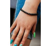 Large Matt Black Beads Unisex Adjustable Yoga Meditation Bracelet The Colourful Aura Black One Size