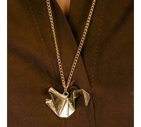 The Colourful Aura Large Paper Cranes Swan Origami Pigeon Bird Animal Pendant Necklace In Gold Gold One Size