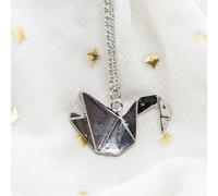 The Colourful Aura Large Paper Cranes Swan Origami Pigeon Bird Animal Pendant Necklace In Silver Silver One Size