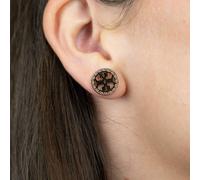 The Colourful Aura Large Round Rose Gold Plated Stud Earrings Gold One Size